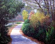 Oil painting of country road.