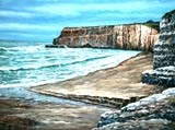 Oil painting of Davenport Cliffs.
