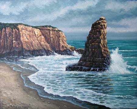 Oil painting of Big Sur Coast.