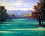 Oil painting of Monterey golf course.