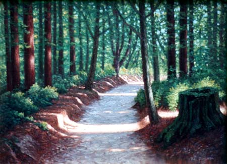 Oil painting of Fall Creek Trail