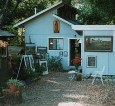 A picture of the outside of the artist's studio