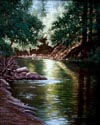 Oil painting of the San Lorenzo River.